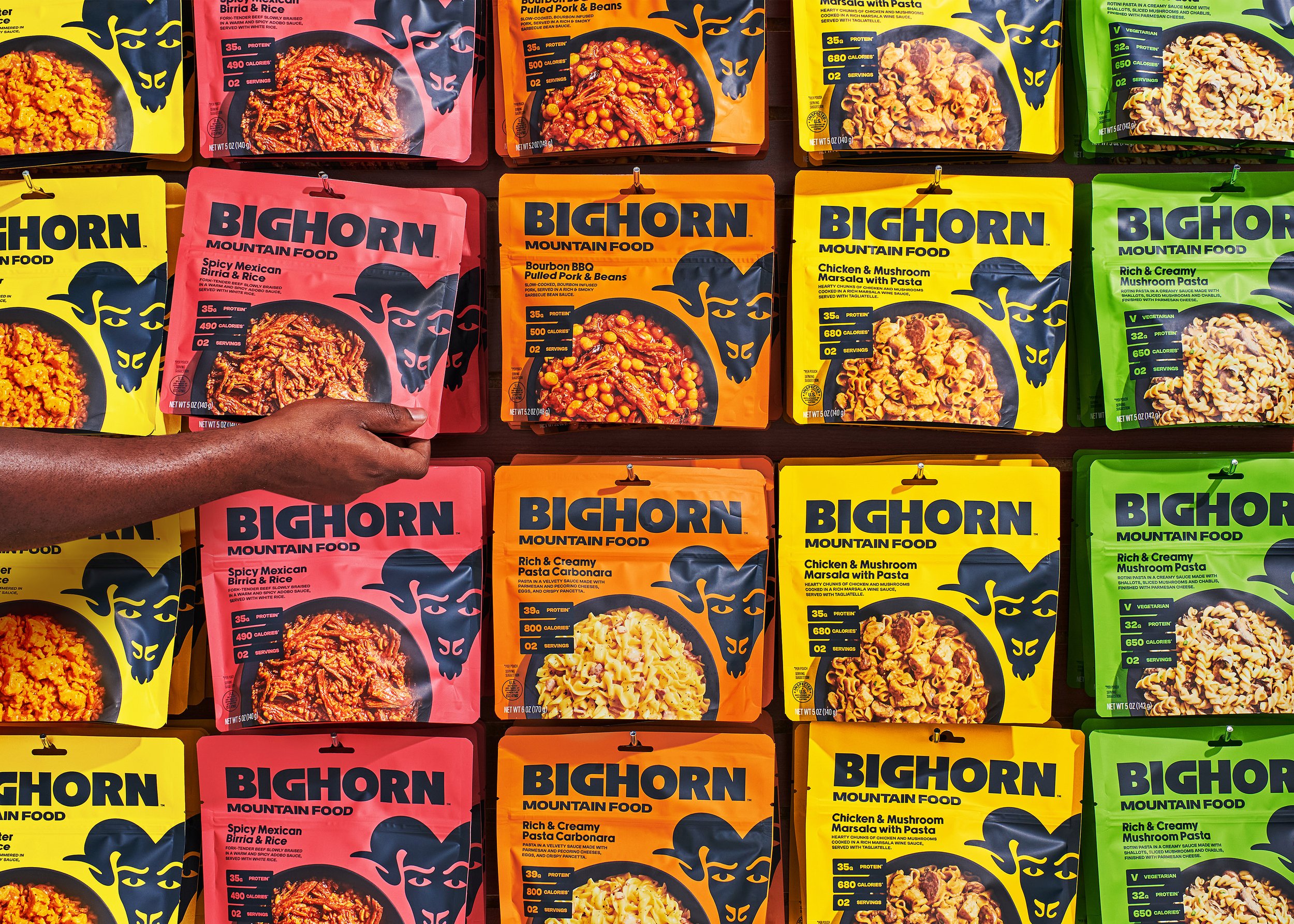 Commercial photography of a display of food products