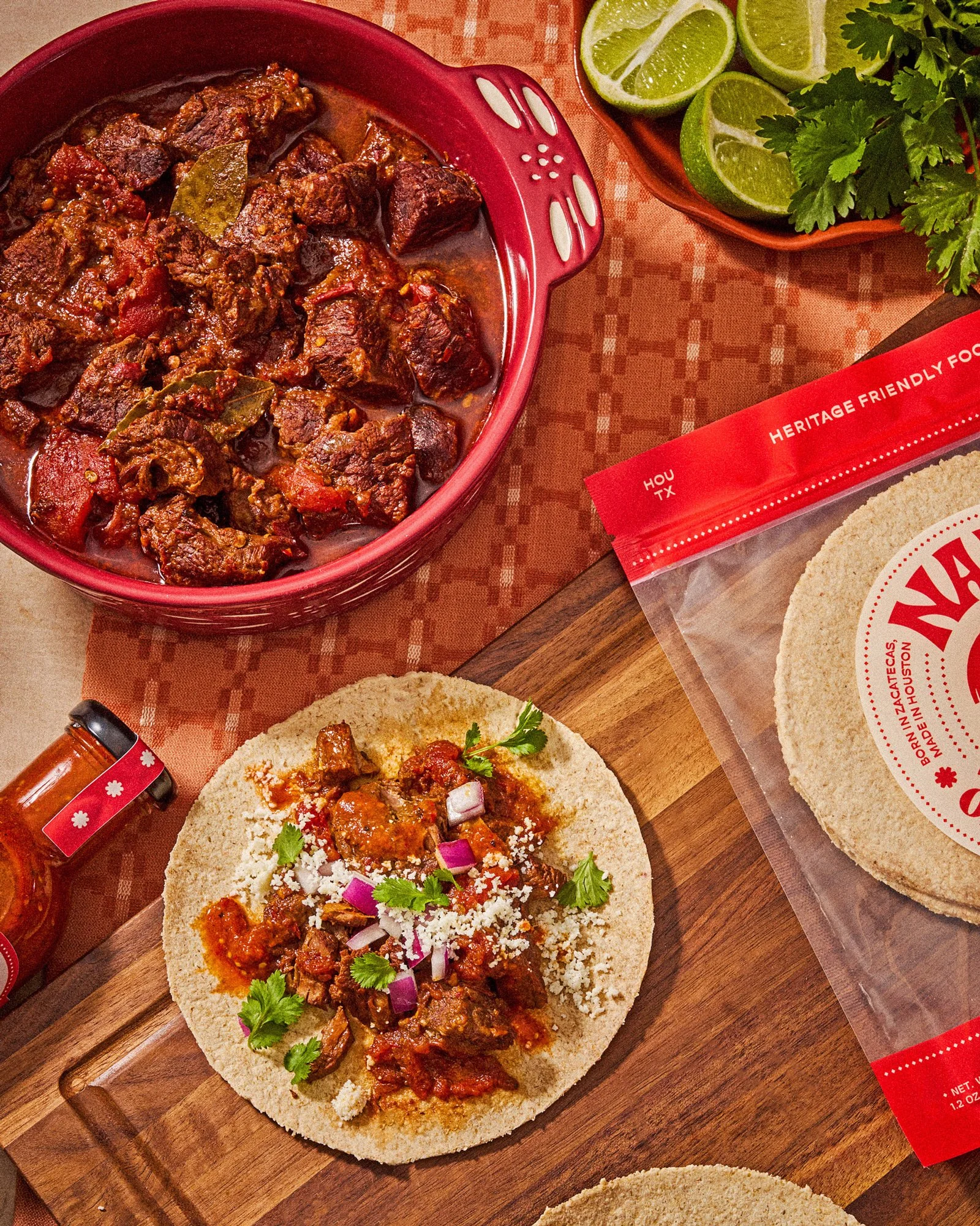 commercial food product photo of tortillas with recipe in context / shot by commercial food photographer Ali Redmond