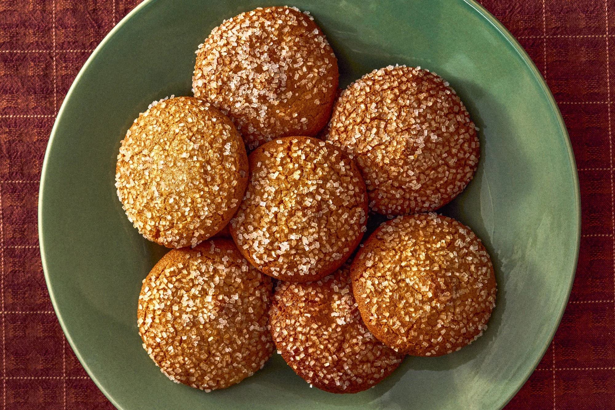 editorial food photo of a plate of italian amaretti cookies / shot by commercial food photographer Ali Redmond