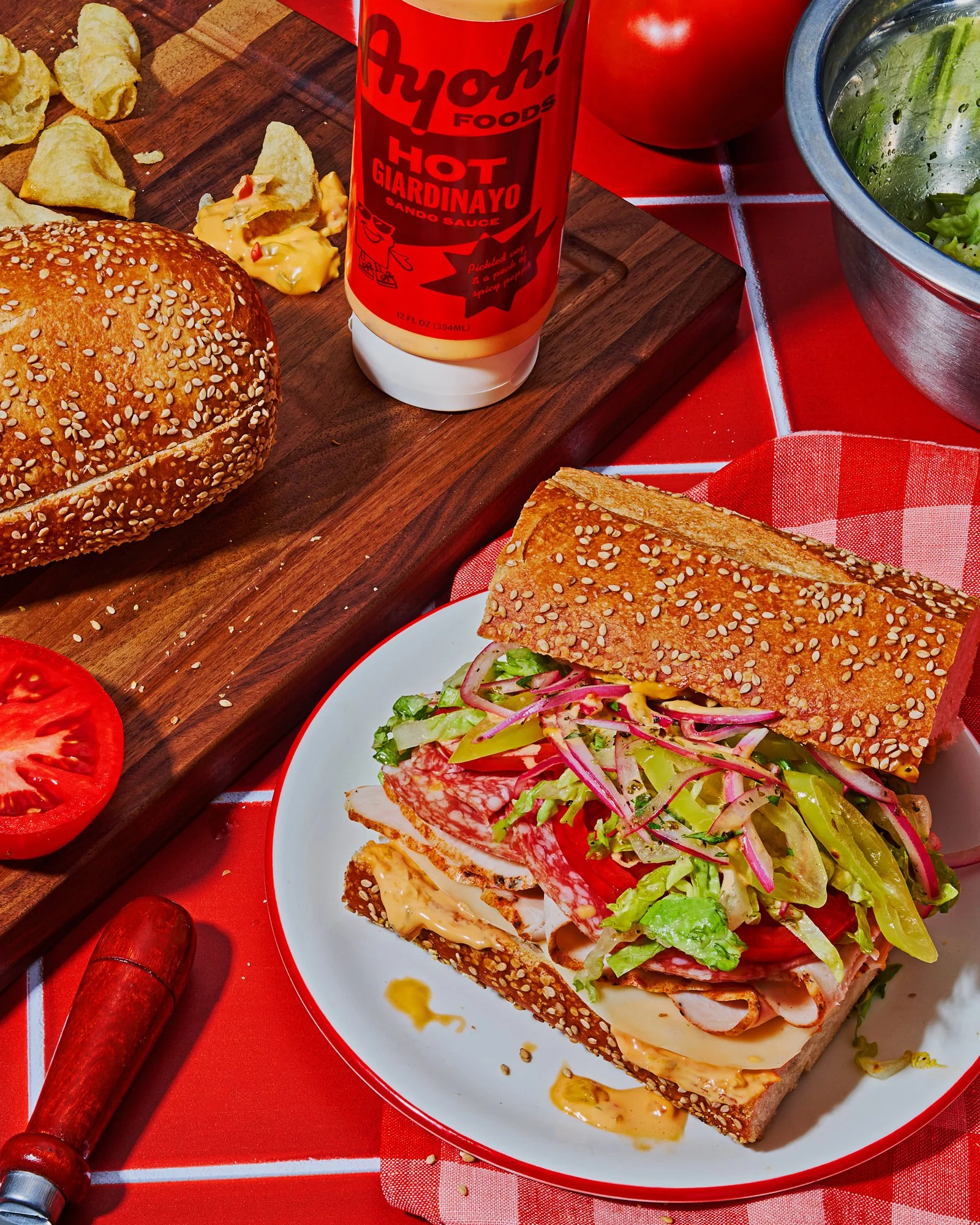 commercial food product photo sandwich with mayo condiment  / shot by commercial brand food photographer Ali Redmond