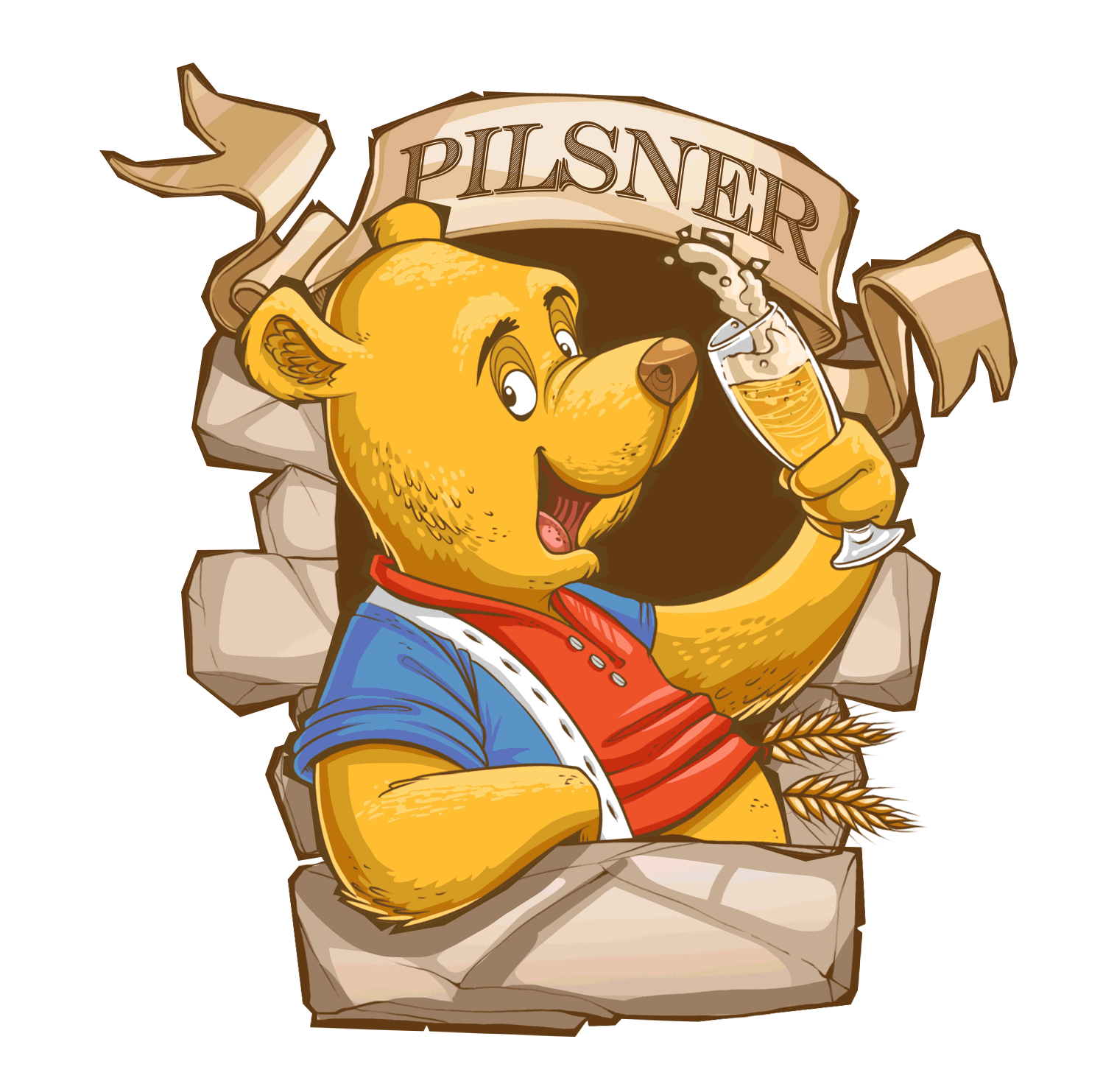 T-shirt Illustration Drinkin Bears Design