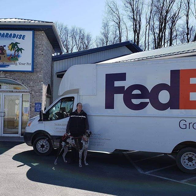 Our FedEx driver graciously posed with Koa to help us get the word out!! Dont forget to vote today and every day until April 1st! https://smallbusinessgrant.fedex.com/home/detail/8abe86bf-731e-4ca7-90d7-d61778748424