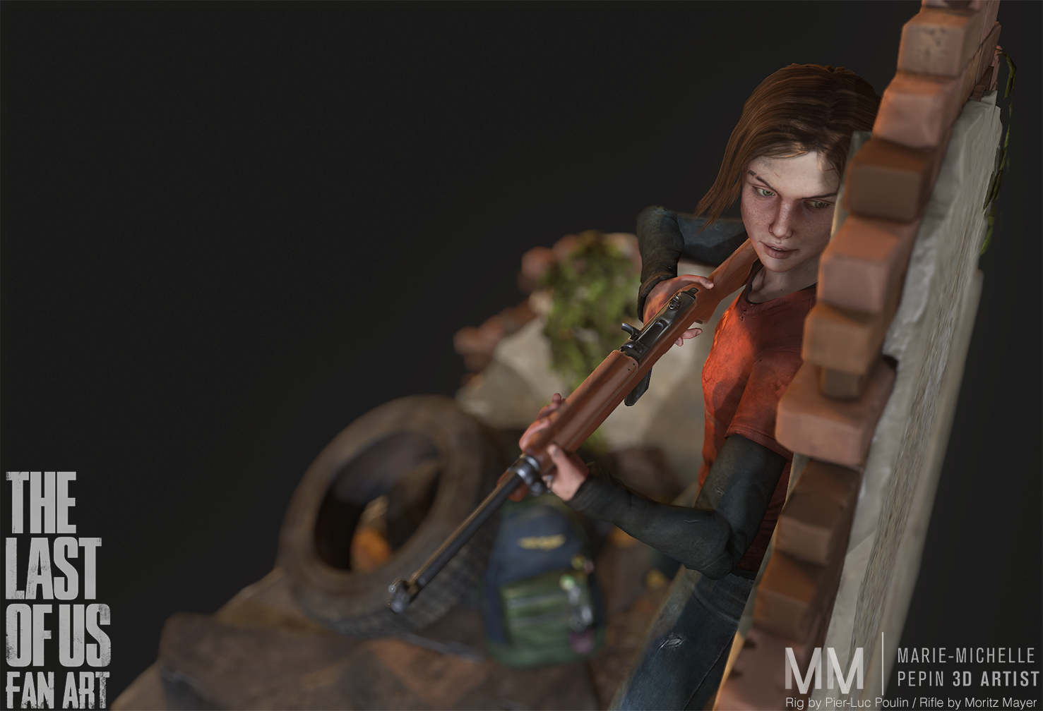 the last of us ii ellie fan art 3D Print Model