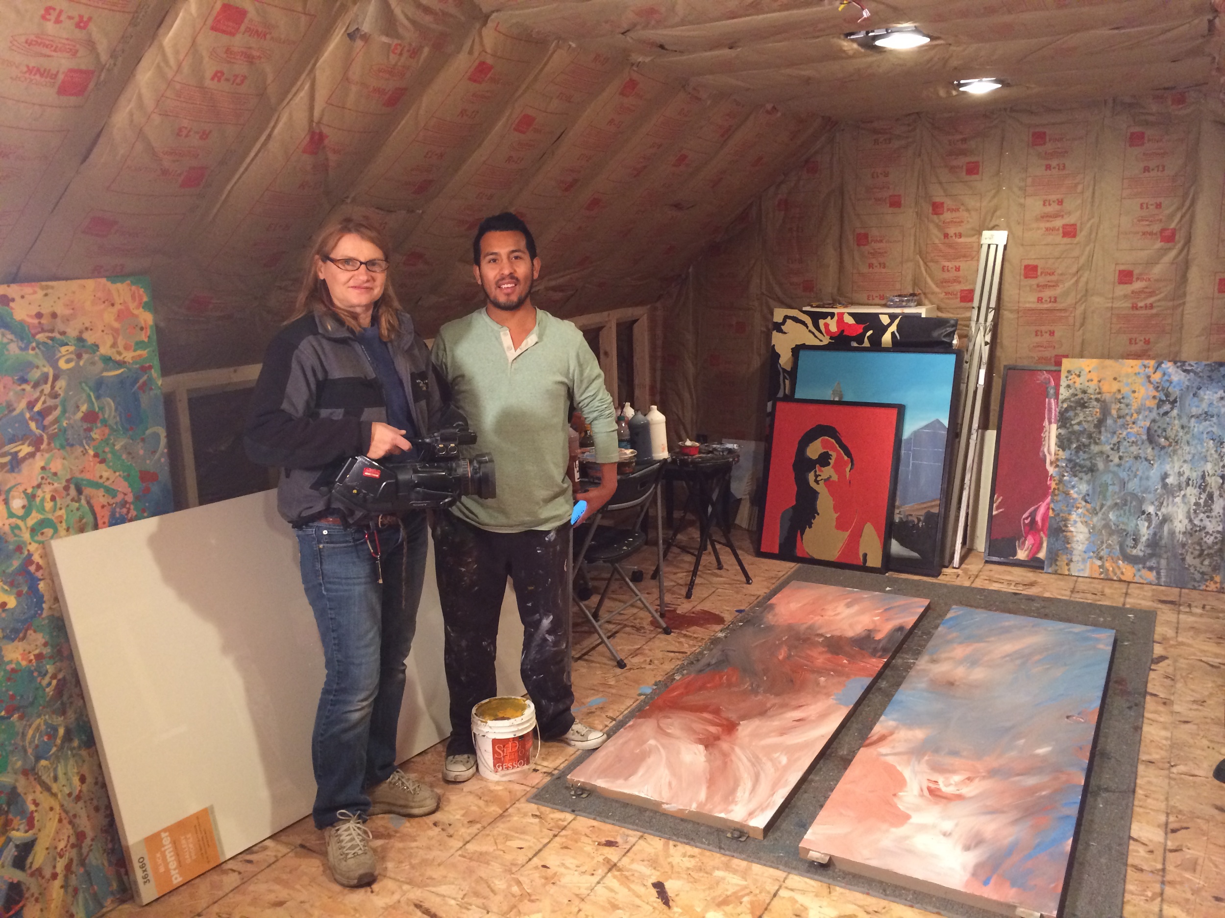 First layer is complete. A photo with one member of the talented film crew.