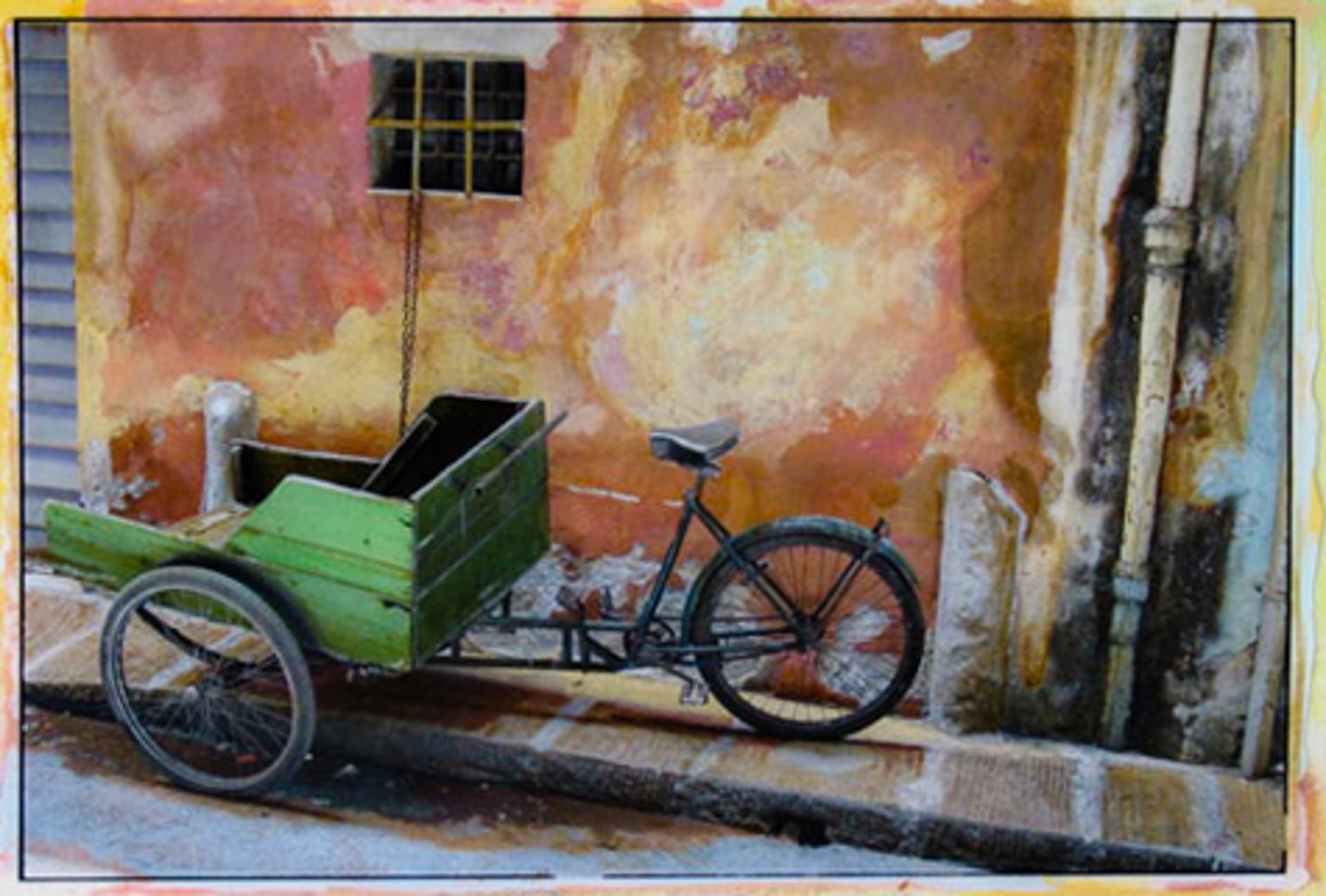 Green Bicycle Cart