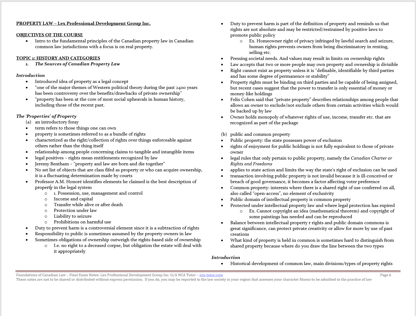 NCA Tutor™ Property Law NCA Notes Instant Digital Download PDF VERSION ONLY
