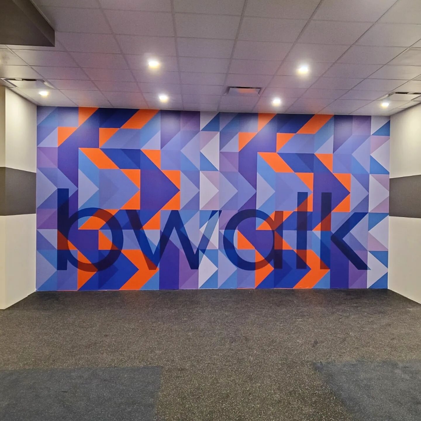 Help your commercial space stand out with a custom wall wrap! This awesome install was completed in a gym and gets everyone pumped up to exercise.....probably. #campvinyl #yegbusiness #wallwrap #vinylwrap