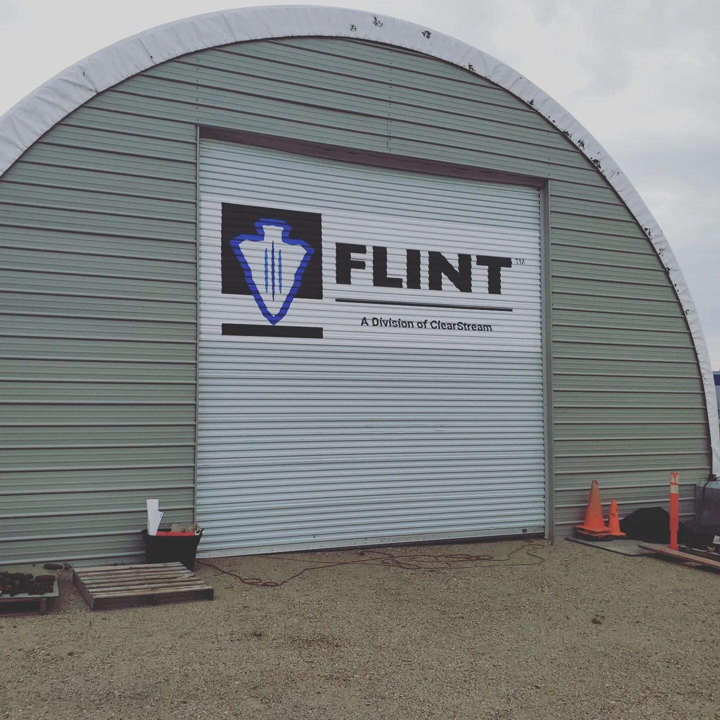 Get noticed with BIG wraps! Here's a nice door wrap we did for our friends at FLINT to increase their visibility from the highway. #vinylwrap #campvinyl #yeg