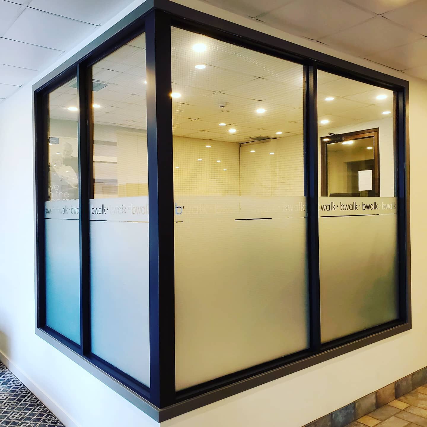 More privacy frost for another corner office. Let the light in but get some privacy as well! #yegbusiness #windowfrost #privacyfilm #bwalk #campvinyl