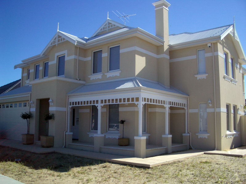 Sand finish with corbelling