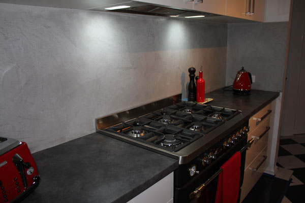 Venetian plaster splash back