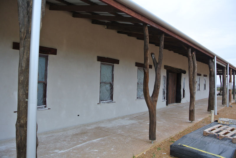 Straw bale lime render