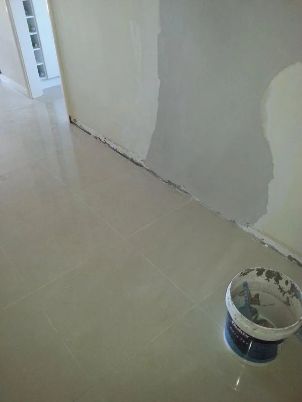 Crack finished and cleaned-up