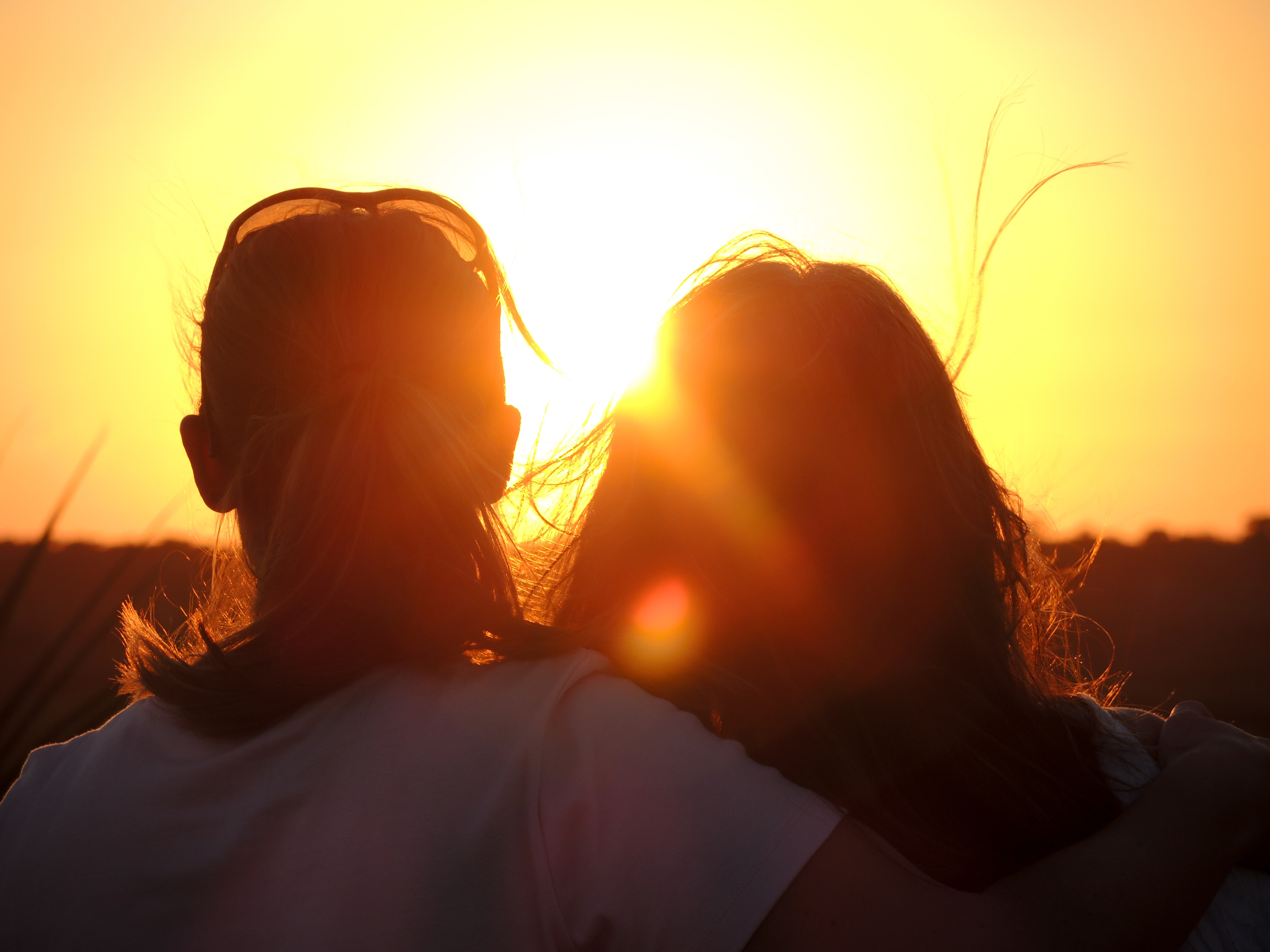 Mom and Daughter Sunset