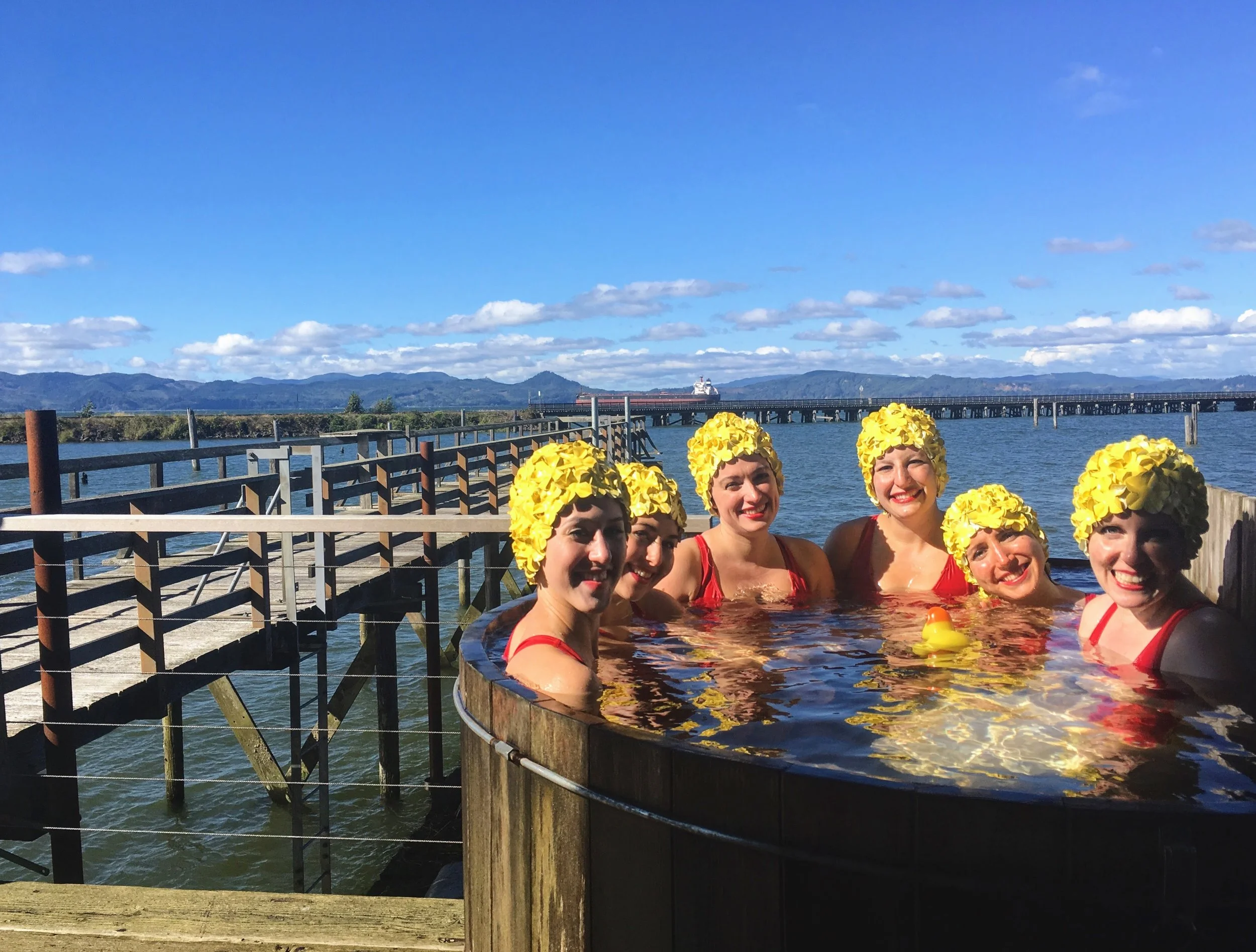 Post performance we relaxed in the hot tub of our dreams.