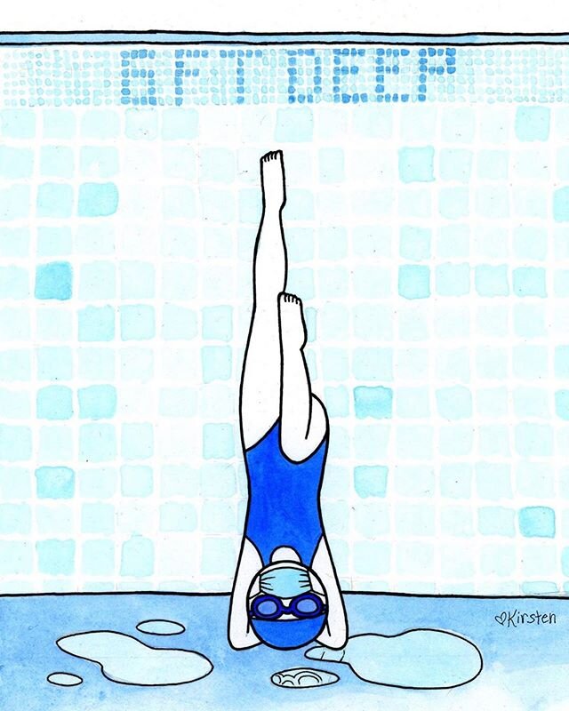 @portlandparks just announced community centers and outdoor pools will remain closed over the summer. We will stay fish out of water a little longer. ⁣
⁣
#Repost @kirstenkramerart⁣
・・・⁣
I&rsquo;m struggling to come up with a caption for this one.  It