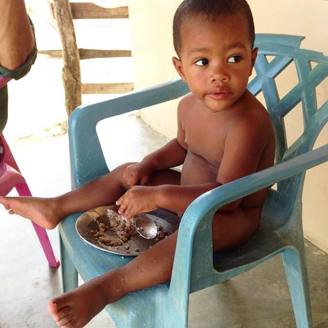 Baby Bill enjoying his rice and beans naked in a plastic chair. Hospitality and plastic chairs have become synomymous in the DR - if you're sitting in a plastic chair it is almost guaranteed that you'll be sharing laughs, super sweet coffee, and good times. 