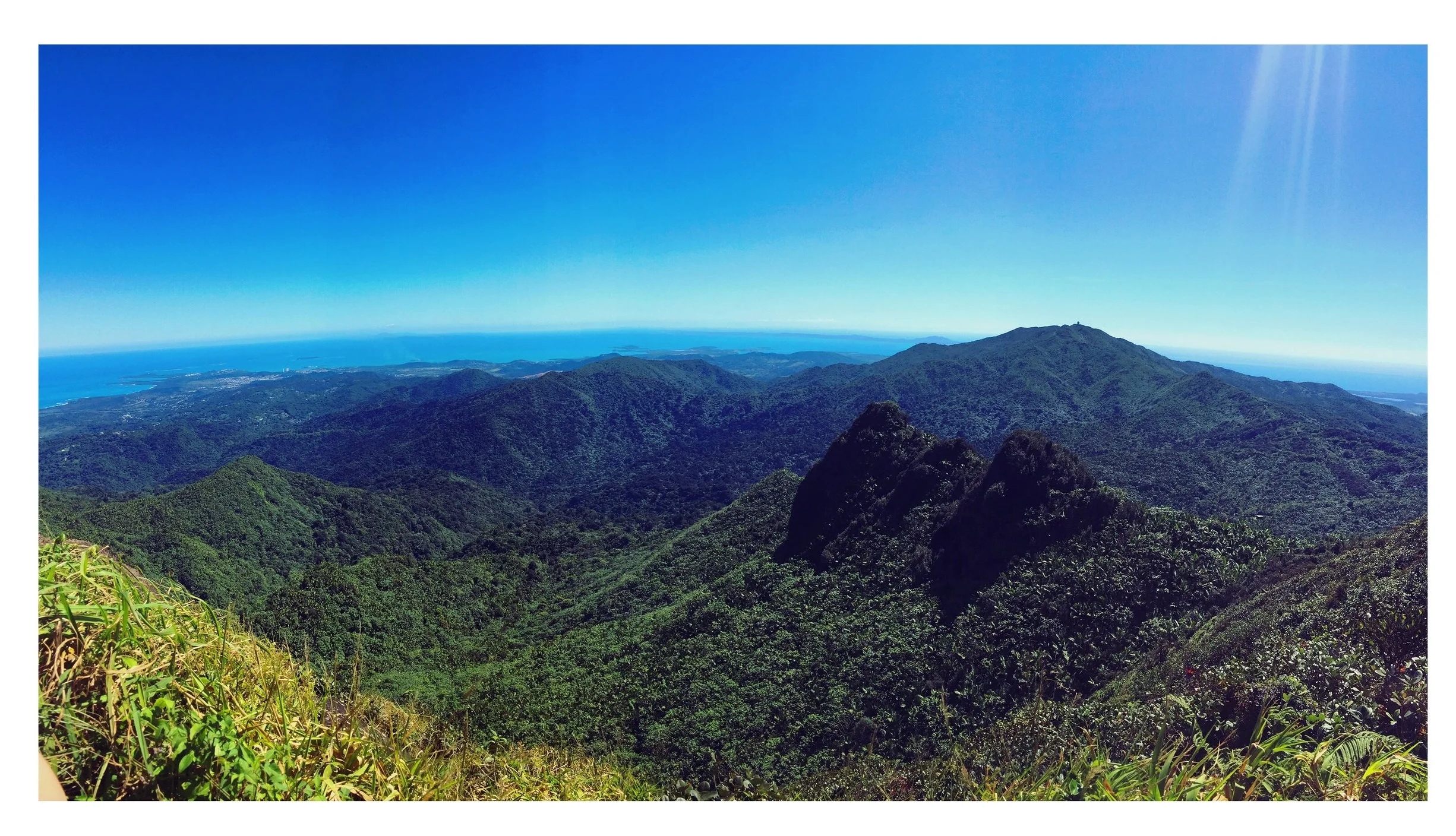 I signed up for an excursion to hike El Junque Rainforest through Dreamcatcher and met a lovely American couple on the tour. It was only the three of us and our tour guide Charlito, so it was super intimate. Charlito was very kind and took us on way more trails than he was obligated to. I took this shot from the summit of El Junque. Charlito said that he had not seen the sky as clear as it was on this day in months. It was so clear, that you could see the island of St. Thomas. It was breathtaking. 