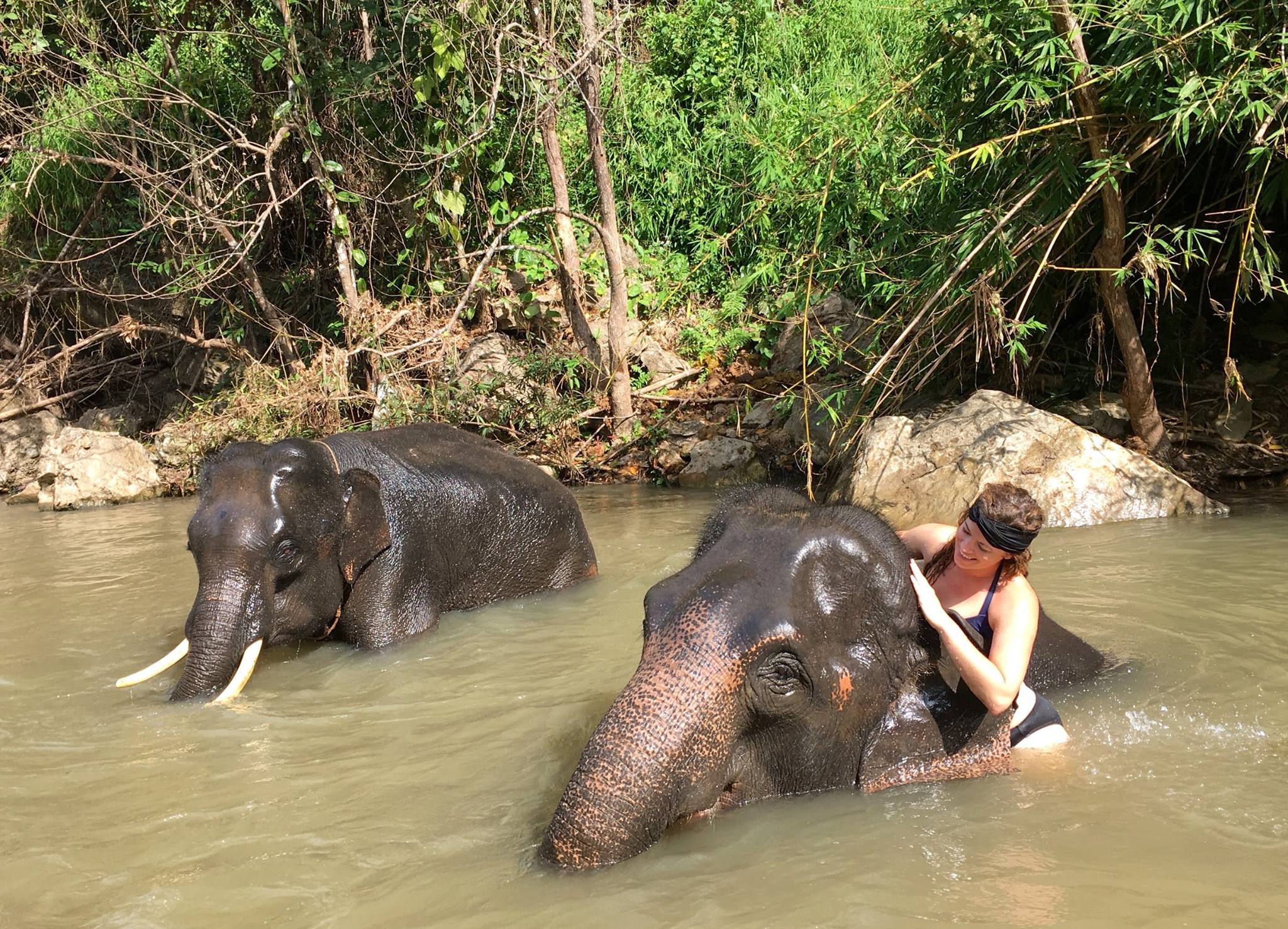 Girl talk after our mud baths