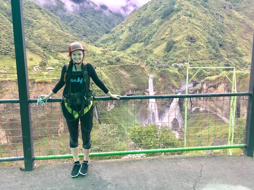 My first ever time zip lining, which came with a beautiful view over a canyon and waterfall.