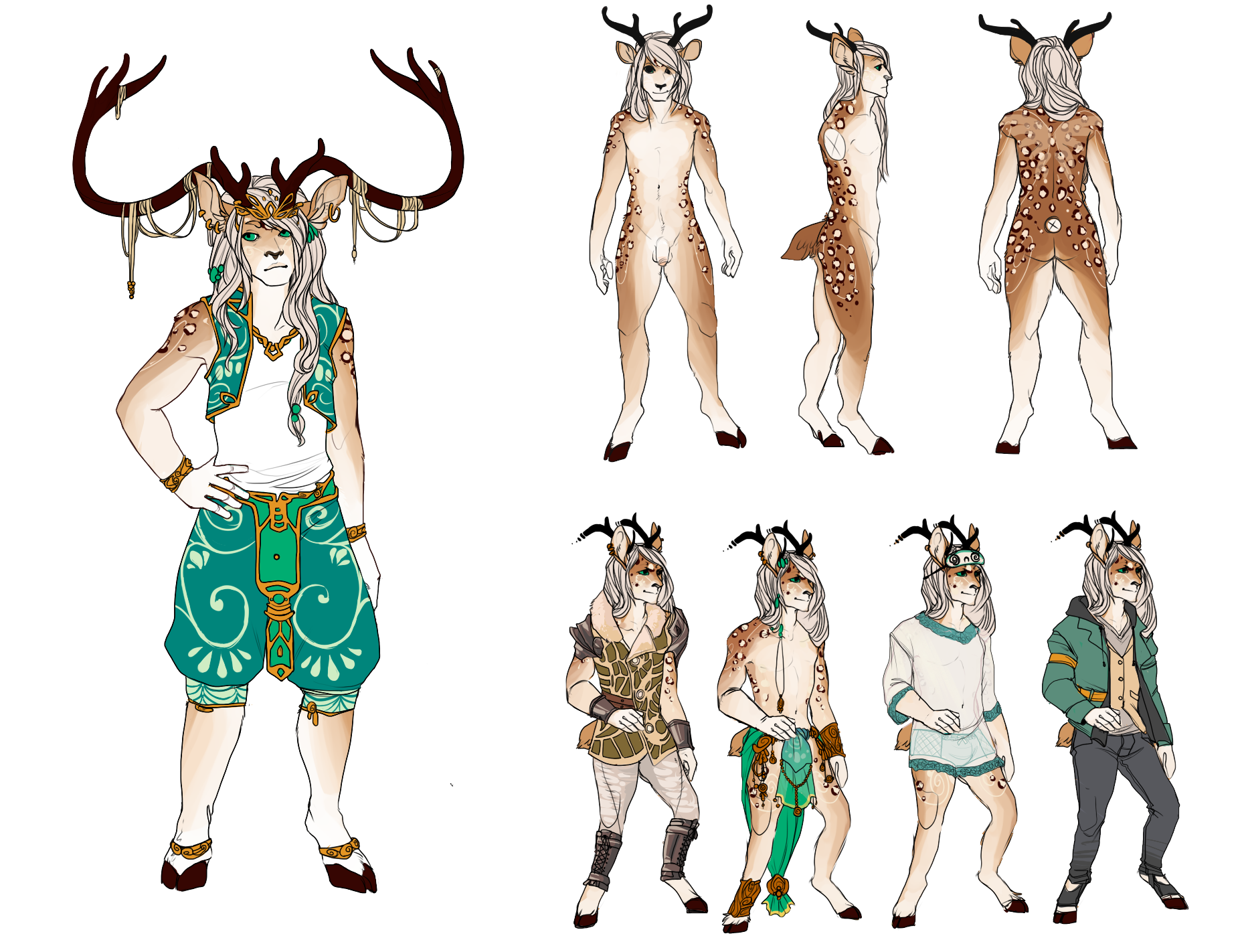 Feb 2015 - PaintTool Sai Commissioned Character Sheet for the clients original character, Dream