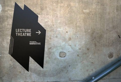 Way finding stencil signage, commercial