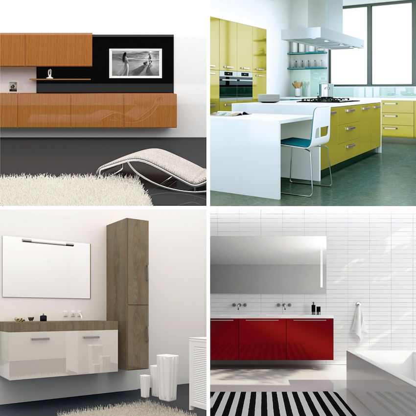 The GlossMax technology maintains the special glossy appearance for a very long time. (Colours - clockwise from top left: Bambu; Verde; Rose; Acadia and Moonrock)