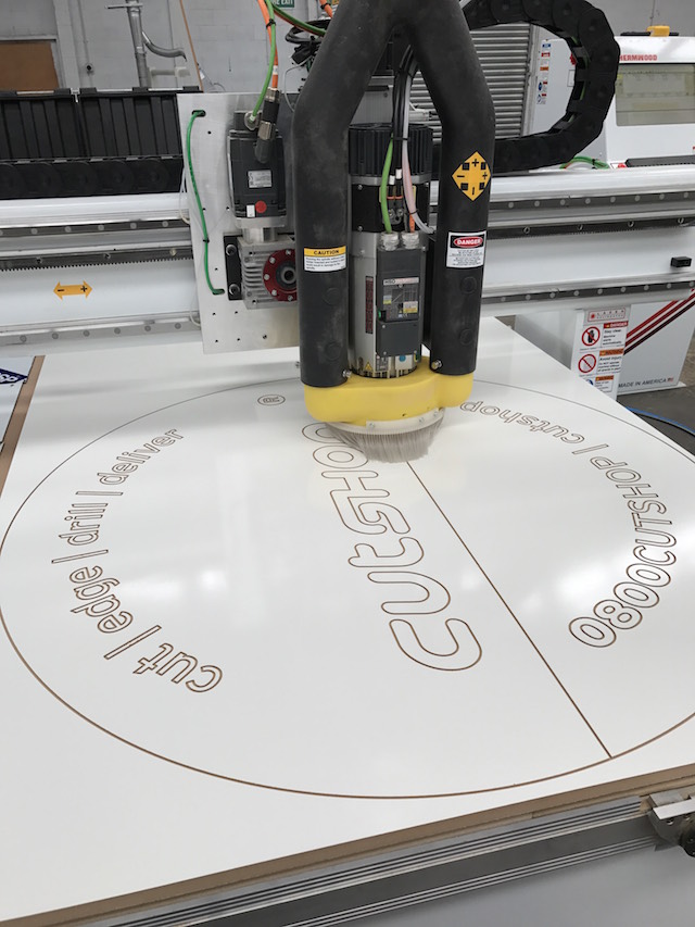 CNC machine at work in Cutshop Hamilton