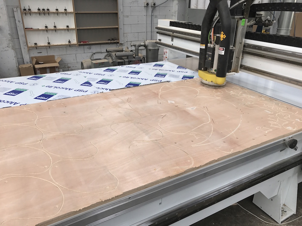 13 individual pieces being cut by Cutshop Waikato