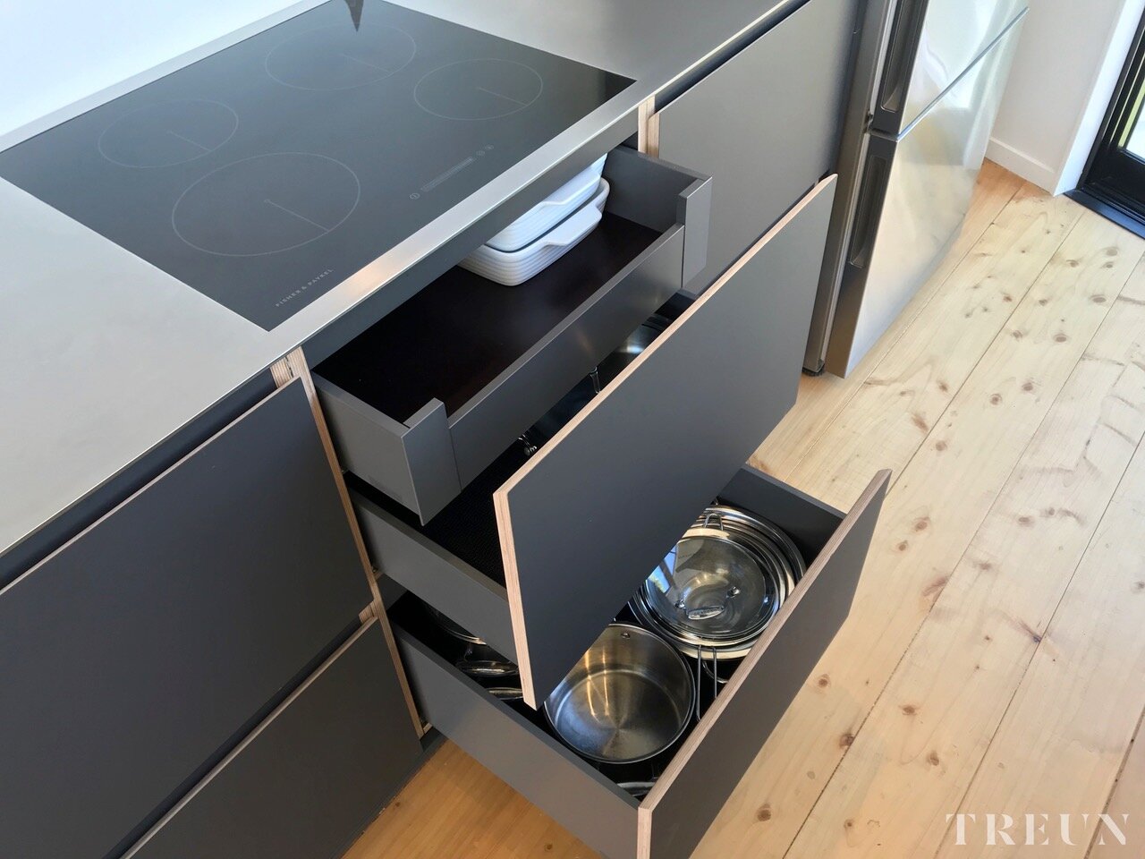 Sleek Black Custom Kitchen Cabinets — Contract Cutting ...