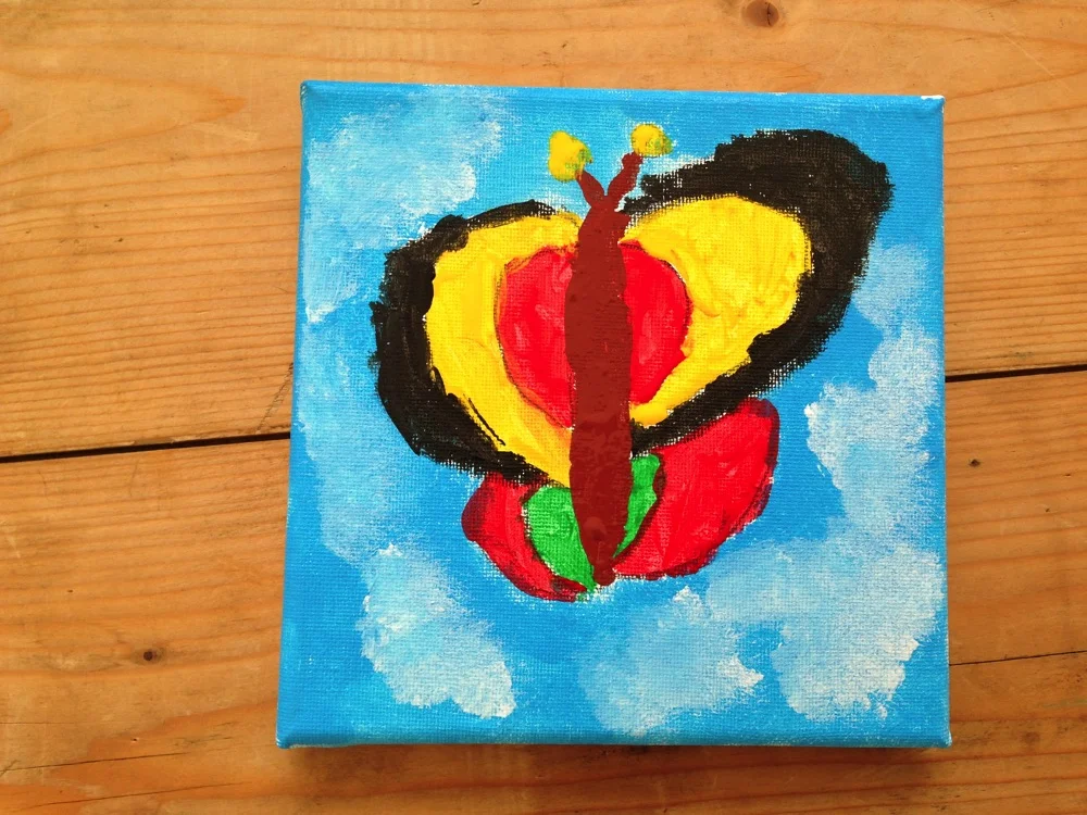 Acrylic painting at La Ferme Open Day