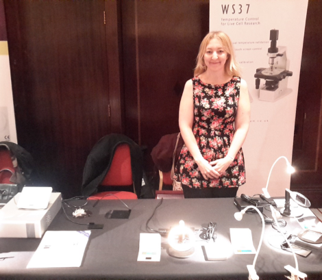 Caroline Feltham on the Linkam stand at the ABA