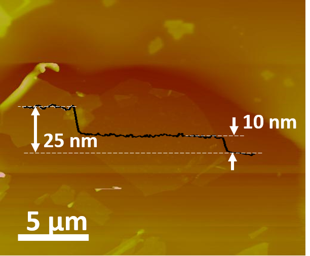 Atomic Force Microscopy optical image of black phosphorous. (Image from Su & Zhang, 2015)