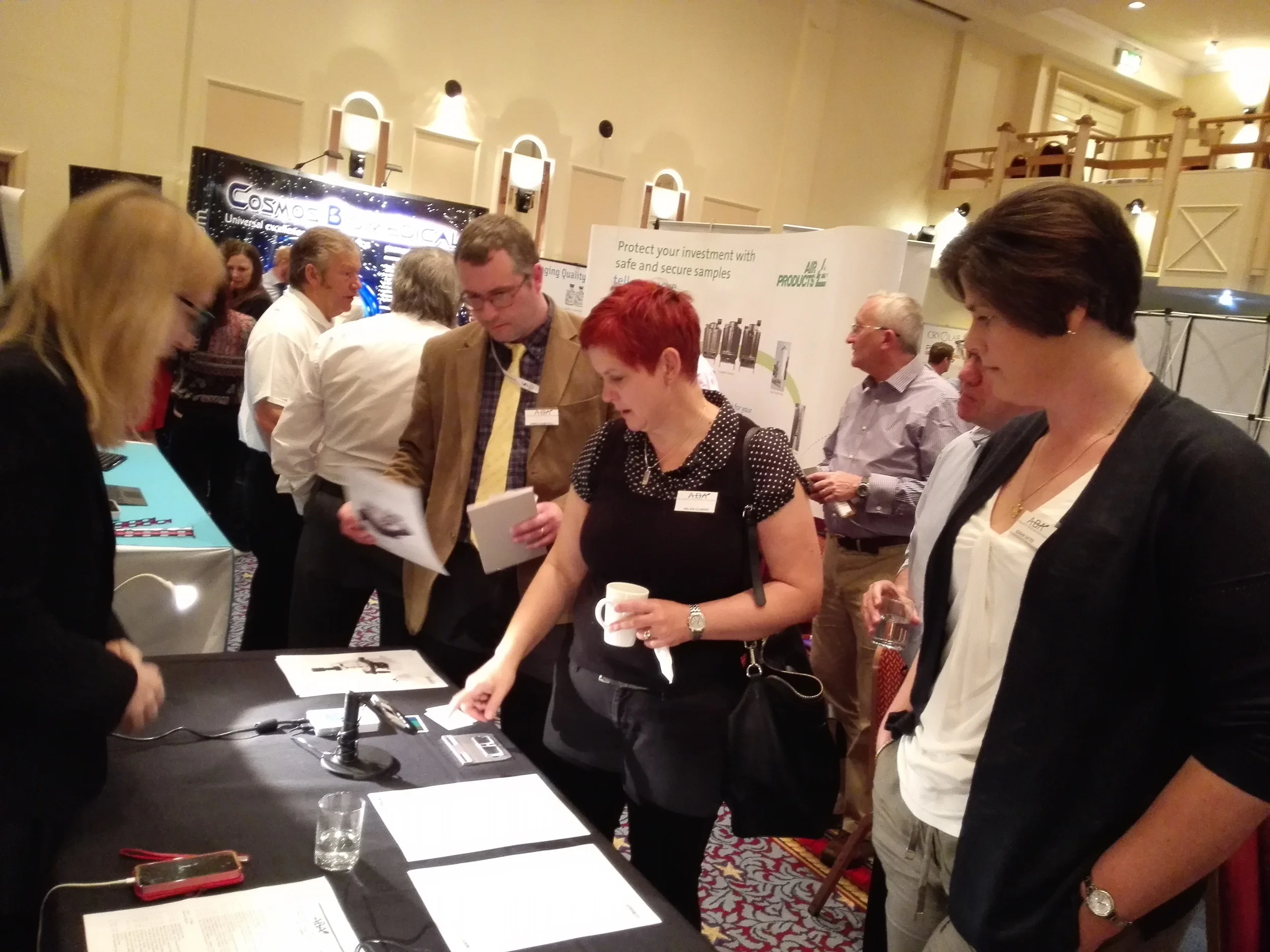 Talking to new customers at the Association of Biomedical Andrologists' recent meeting in Cardiff. 