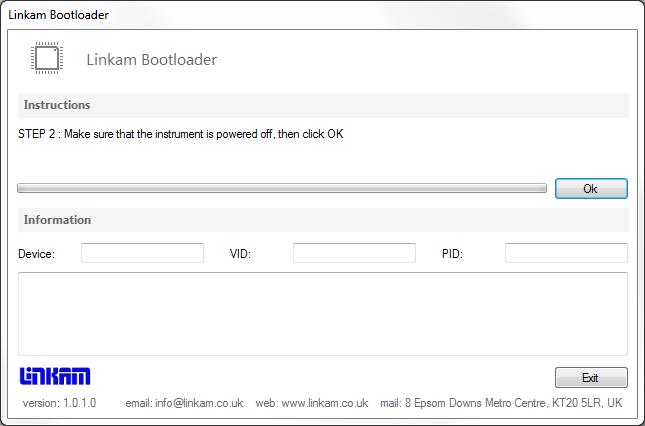 Confirm that the controller is powered off and click OK