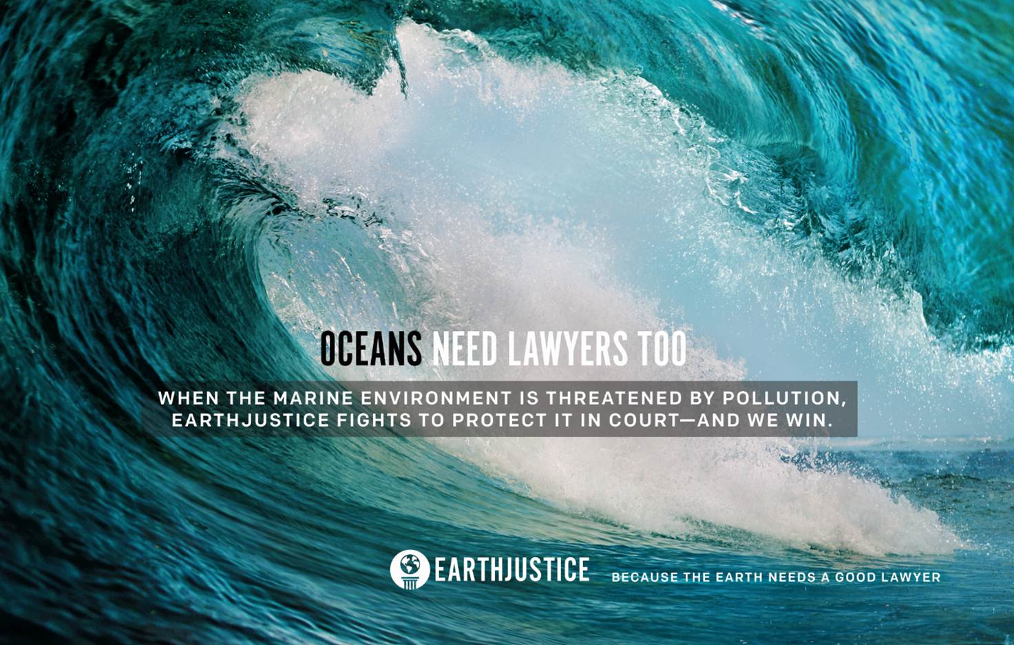 Ad launching the Earthjustice oceans campaign 2014.