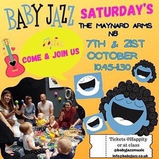 Join us this October for Saturday @babyjazzmusic @themaynardarms this Saturday 7th &amp; 21st October 10.45-11.30 - tickets @happityapp see bio or pay at class #babyjazzmusic #babyjazzmusicclasses #babyjazzsaturday #babymusic #babymusicclass #londonm