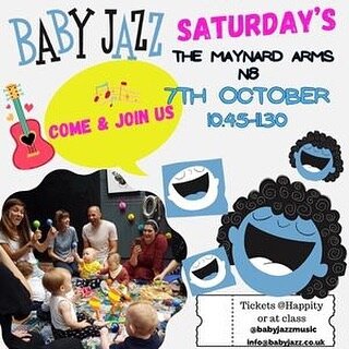 Looking forward to this weeks Saturday @babyjazzmusic class @themaynardarms 7th October 10.45-11.30 - hope u can come! Tickets @happityapp or drop-in &pound;8/adult &pound;6/child #babyjazzmusic #babyjazzmusicclasses #babyjazzsaturday #babymusicclass