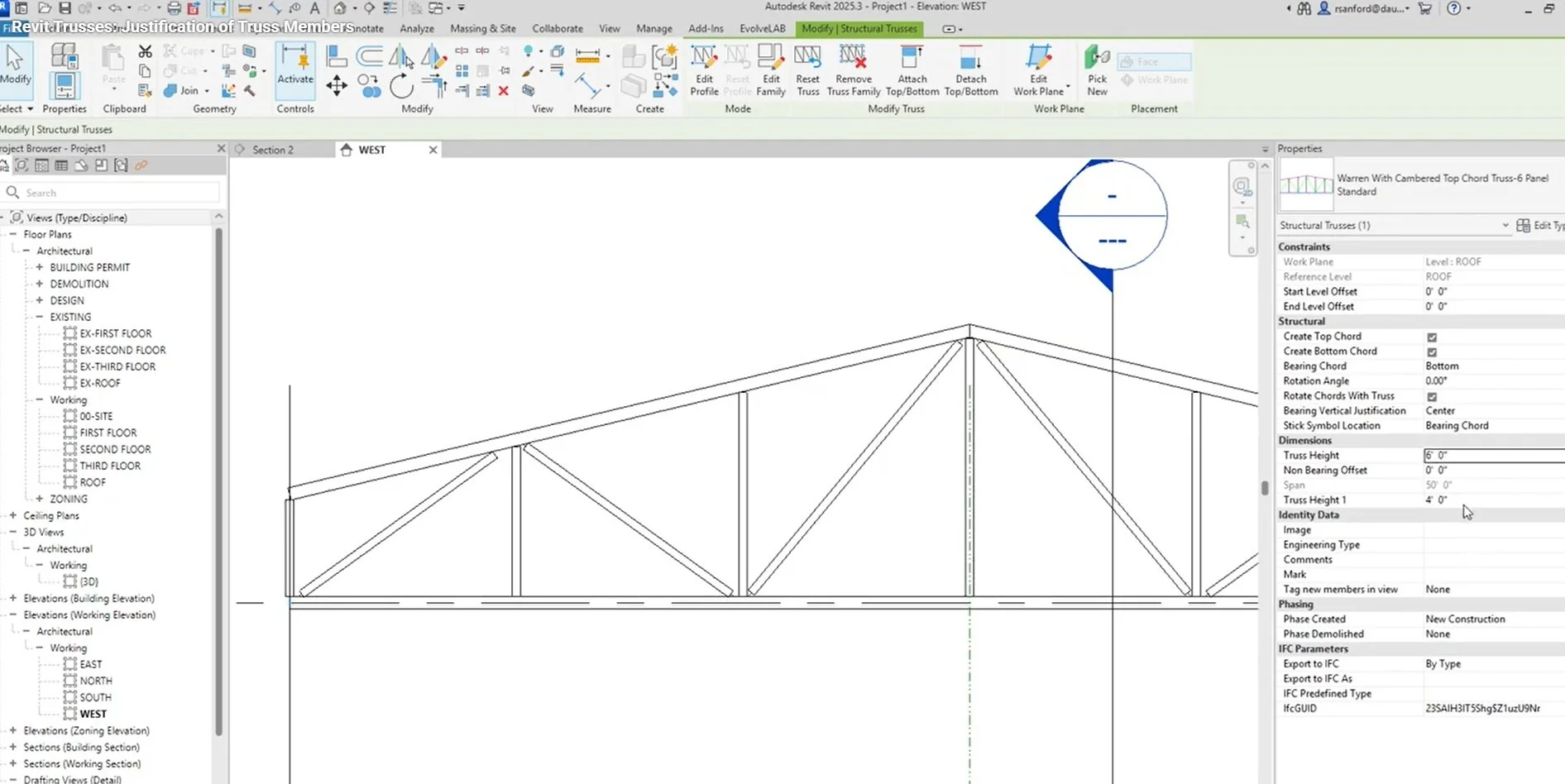 Revit Trusses: Justification of Truss Members