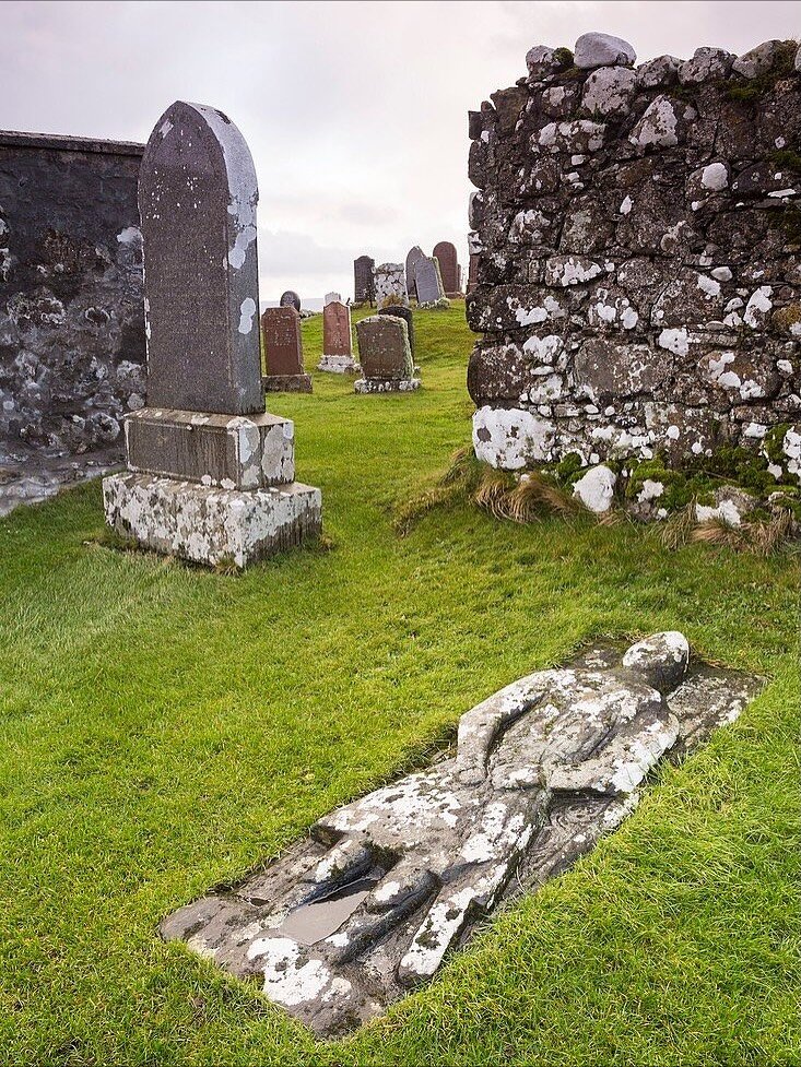 Near the tip of the Trotternish Peninsula, just beyond the ruin of Duntulm Castle, lies Kilmuir Graveyard, one of Scotland&rsquo;s most striking and storied burial grounds. Perched above the sea with views stretching across the Minch to Harris and No