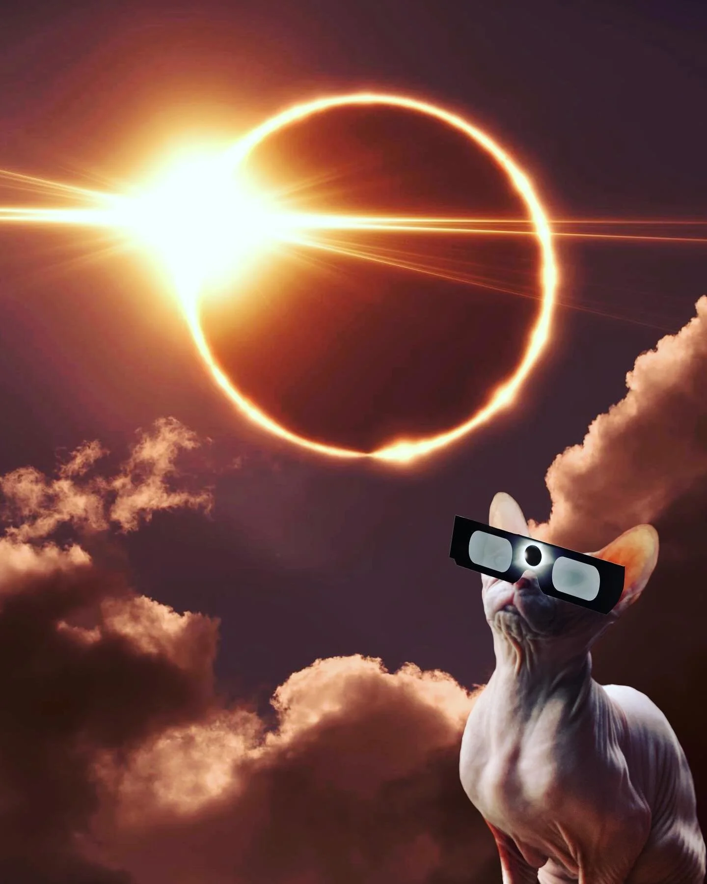 Happy Solar Eclipse day!

I&rsquo;ll be home (probably sleeping through the whole thing) but for those who can see it, enjoy!

#solareclipse #eclipseglasses #sphynx #sphynxcat #catsofinstagram #sphynxofinstagram #meow #sleeping #sun #moon #eclipse #e