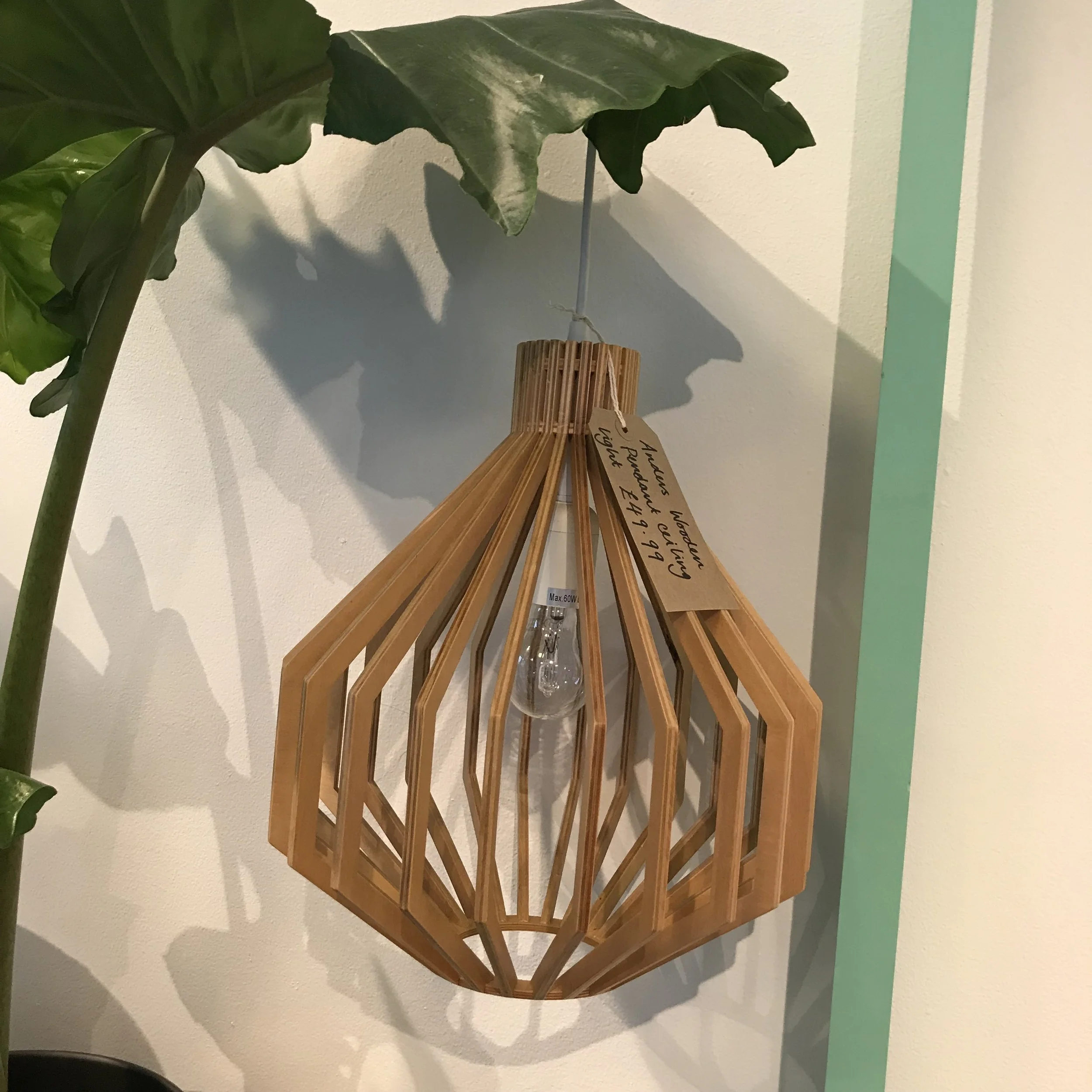 ARGOS HOME - ANDERS WOODEN PENDANT CEILING LIGHT £49.99