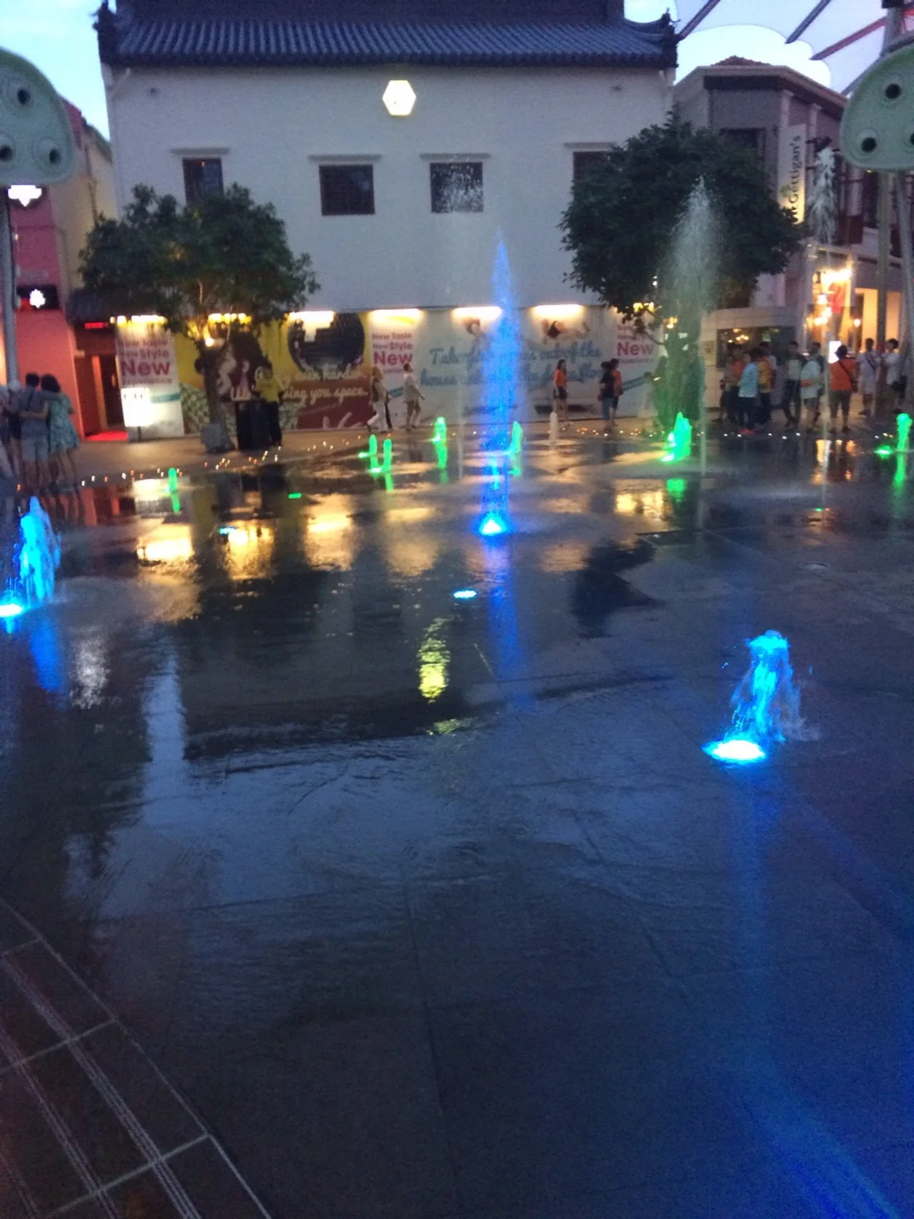 The fountains at Clarke Quay reminded me of the playgrounds at home