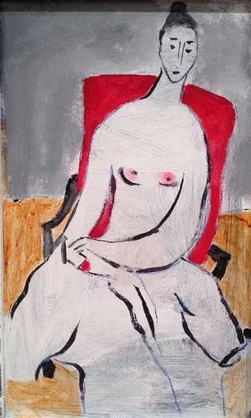 Woman in a Red Chair
