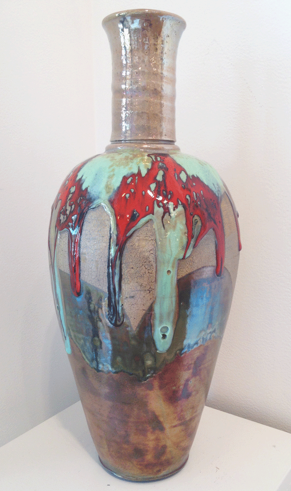 Light Green and Red Vase