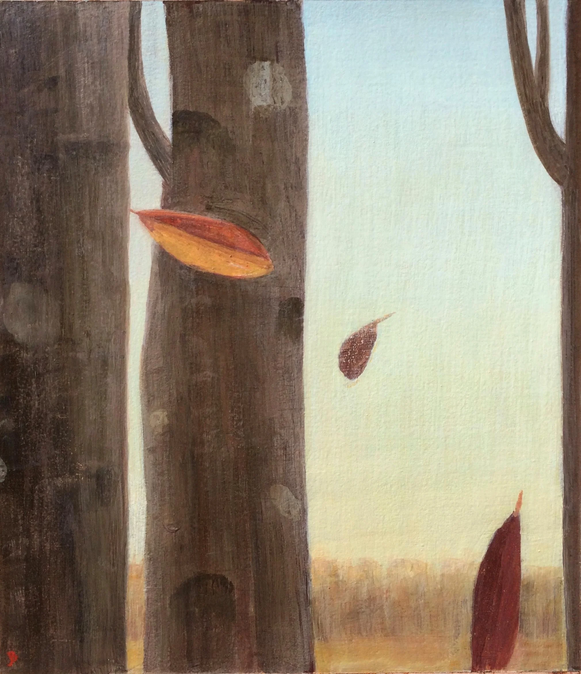 John Beerman "Chatwood, Six Acre Parcel, Trees & Leaves," 10 1/2 x 9 3/8, Egg Tempera on Paper