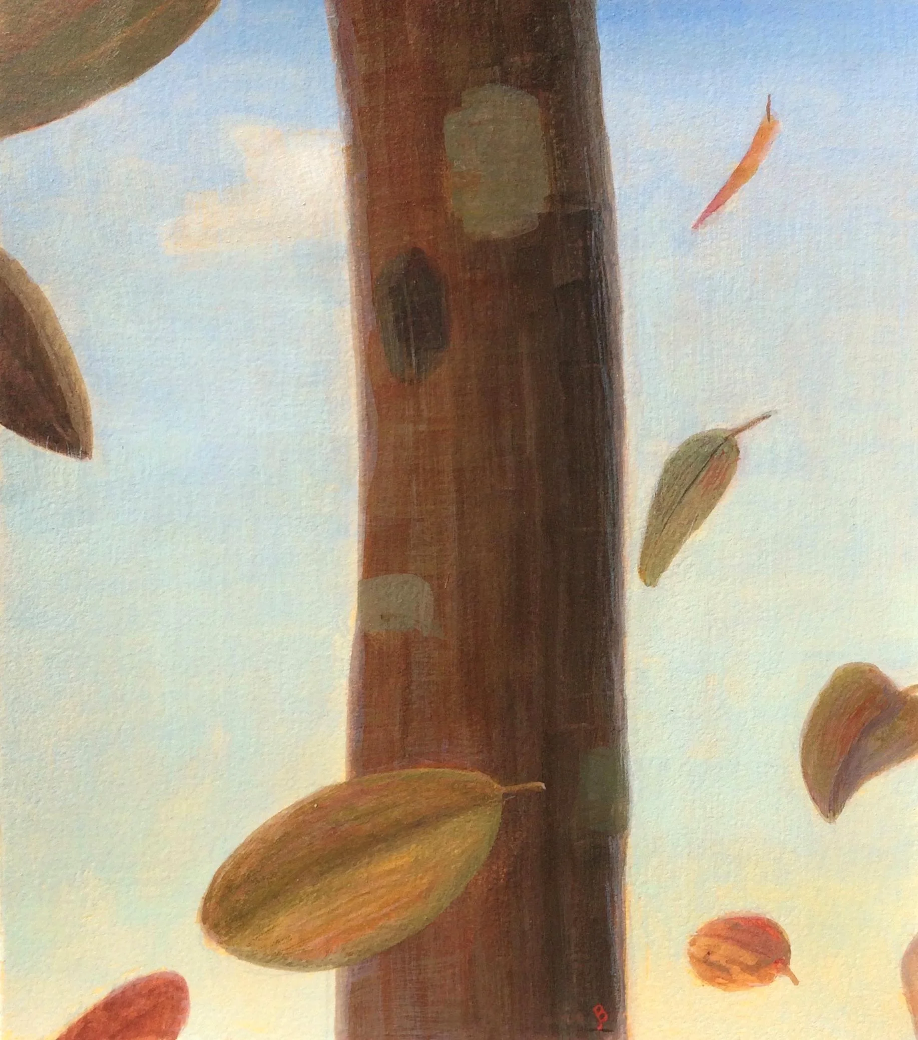 John Beerman "Variation on Trees and Leaves (Fall)," 10 3/8 x 9 1/8, Egg Tempera and Watercolor on Paper