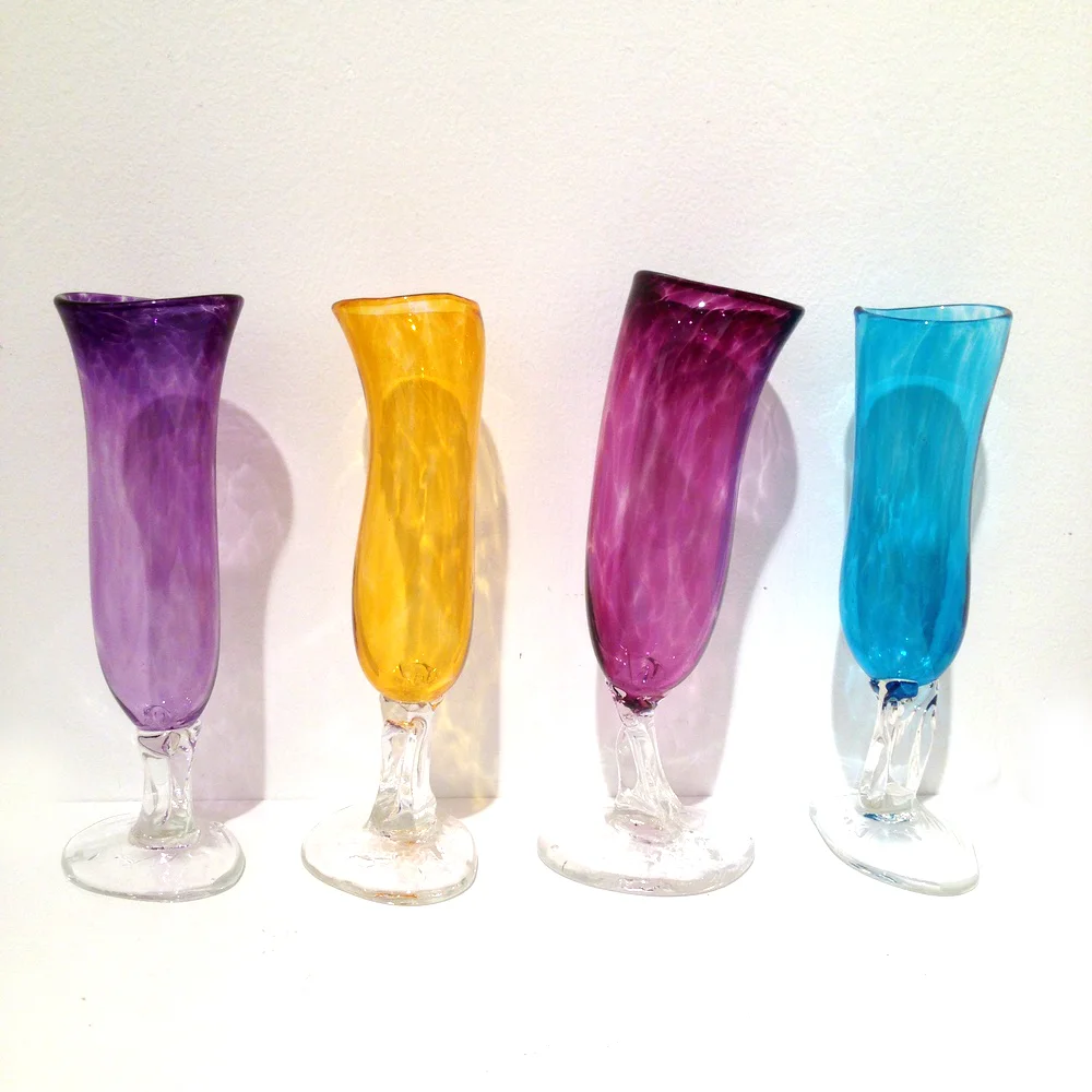 Transparent Champagne Flutes ~ 9"
