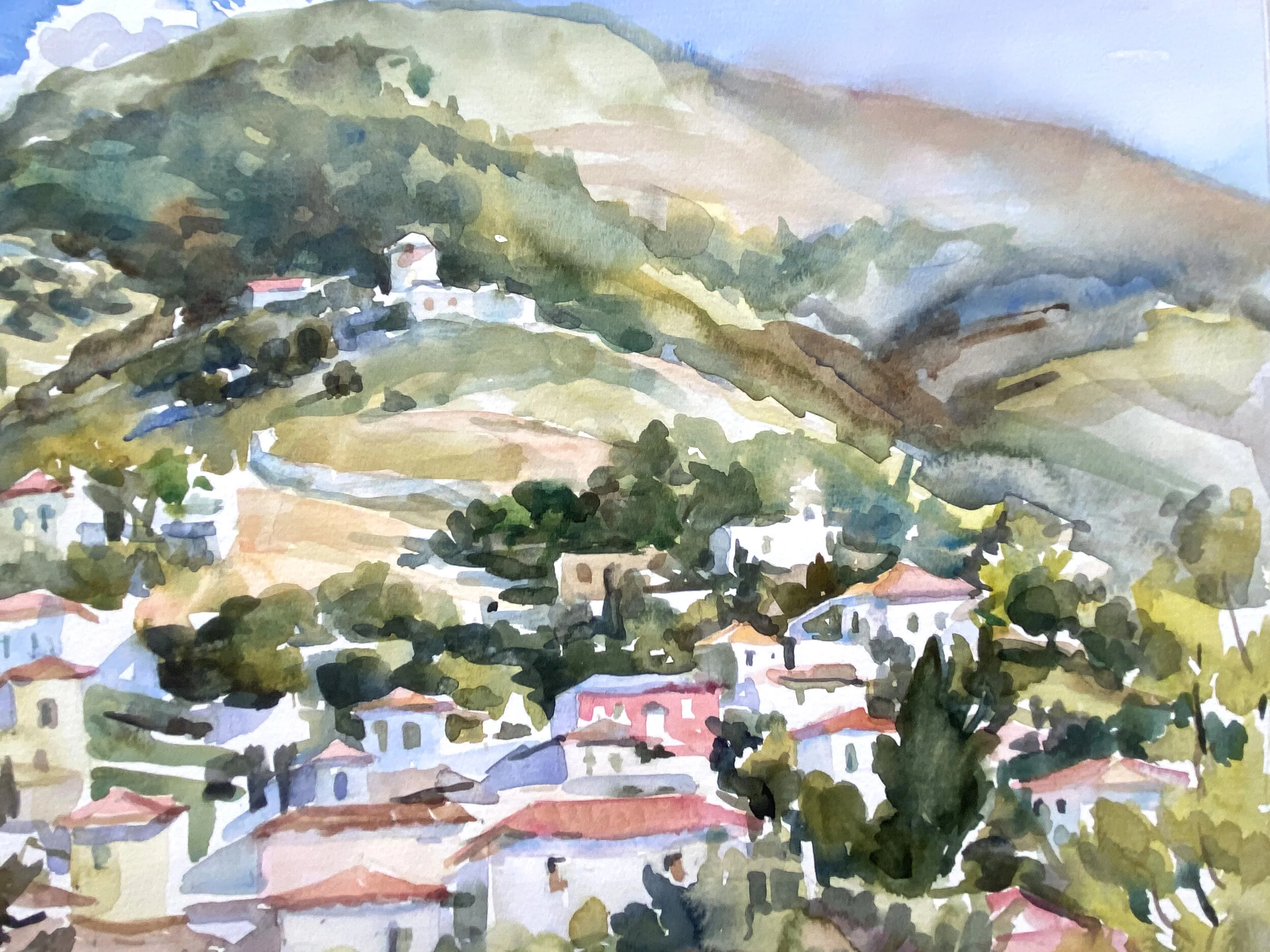 View from Tom's Veranda, Hydra 12x16 $500.jpg