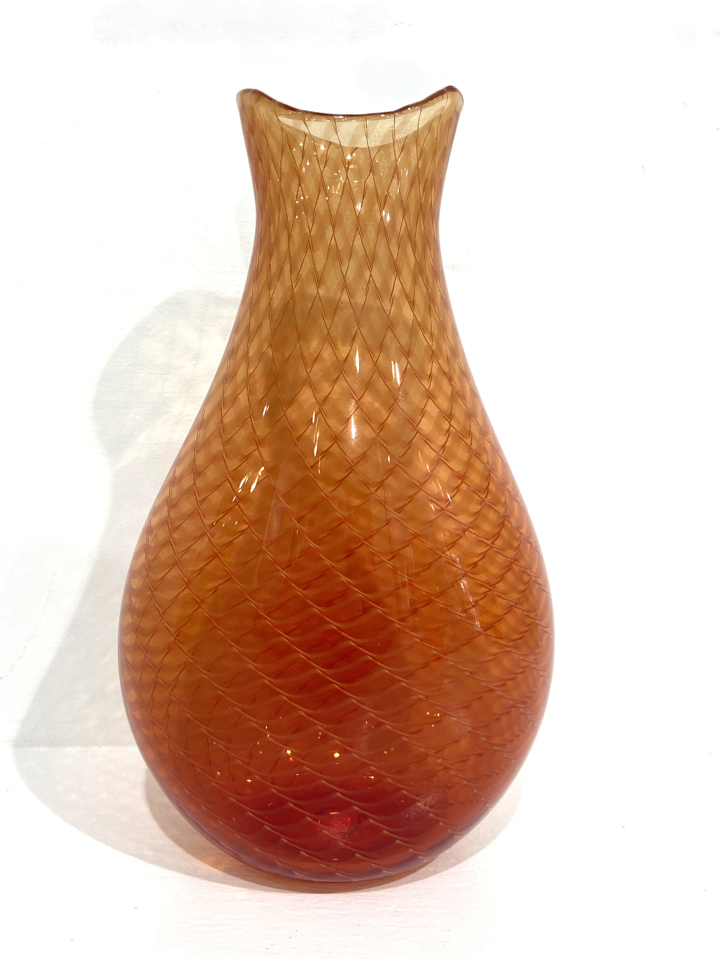 Burnt Sienna Fishnet Vase 9.5x5.5x4 $120.jpg